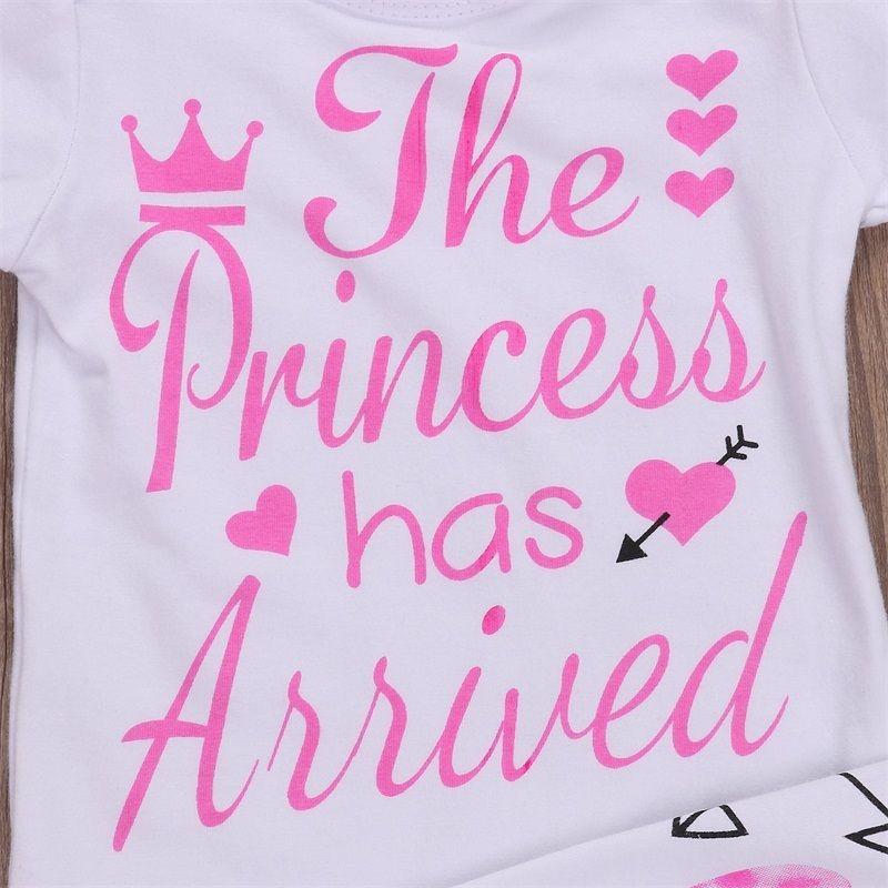 Baby Princess Letter Print Top + Pants + Headband