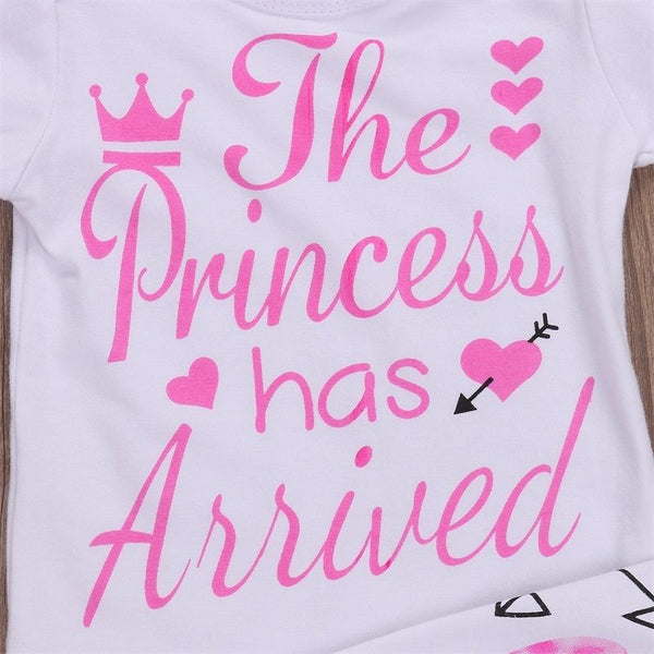 Baby Princess Letter Print Top + Pants + Headband