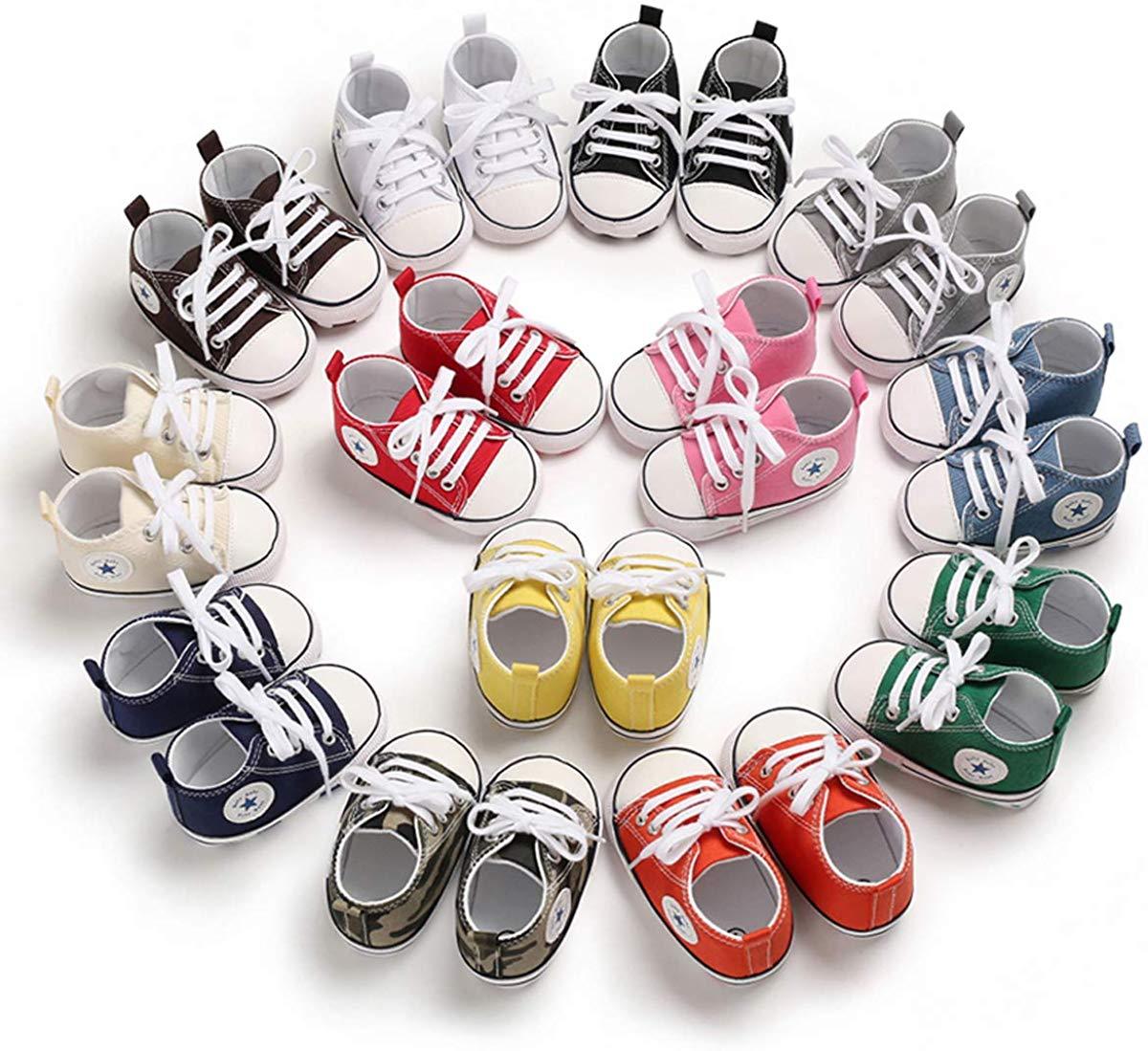 Baby Boys Girls Star High Top Sneaker Soft Anti-Slip First Walkers Denim Shoes Secondary image