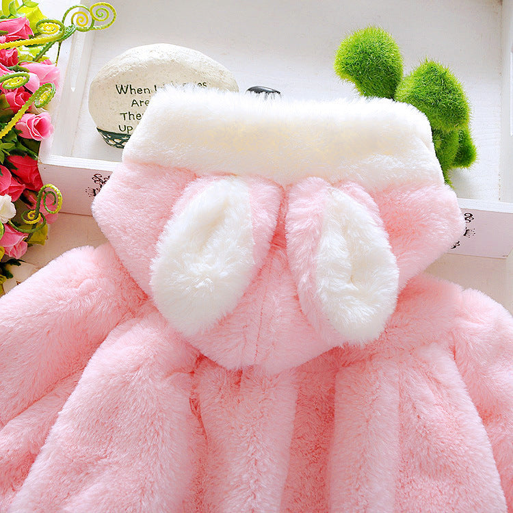 Newborn Baby Girls Autumn Winter Hooded Coat Cloak Jacket Thick Warm Clothes