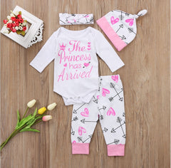 Baby Princess Letter Print Top + Pants + Headband