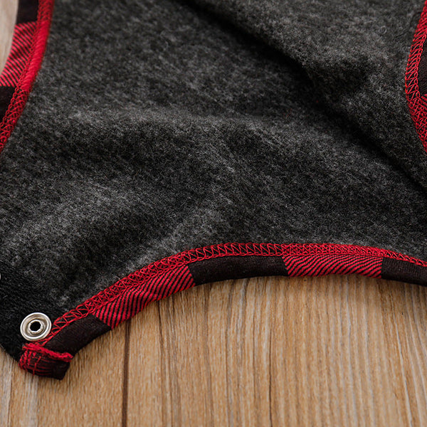 Baby Plaid Print Hoodie Set