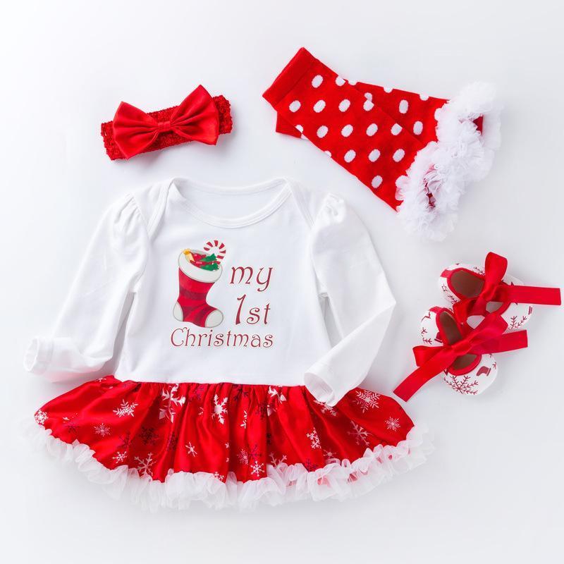 Ensemble 4 pièces robe body My First Christmas