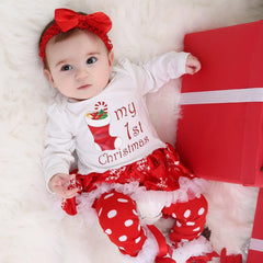 Ensemble 4 pièces robe body My First Christmas